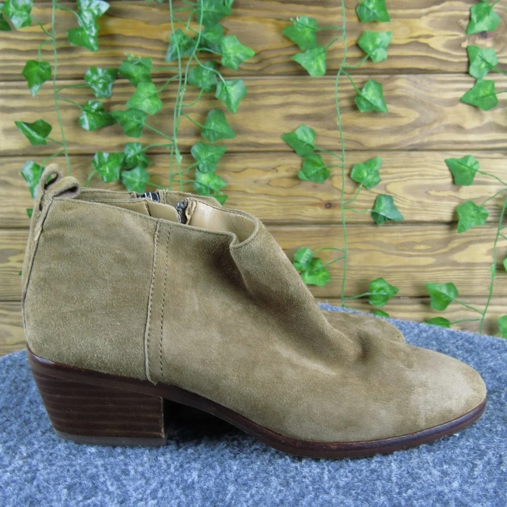 J.‎ Crew Women 6.5 Tan Suede Leather Ankle Boots Zip Casual Stylish